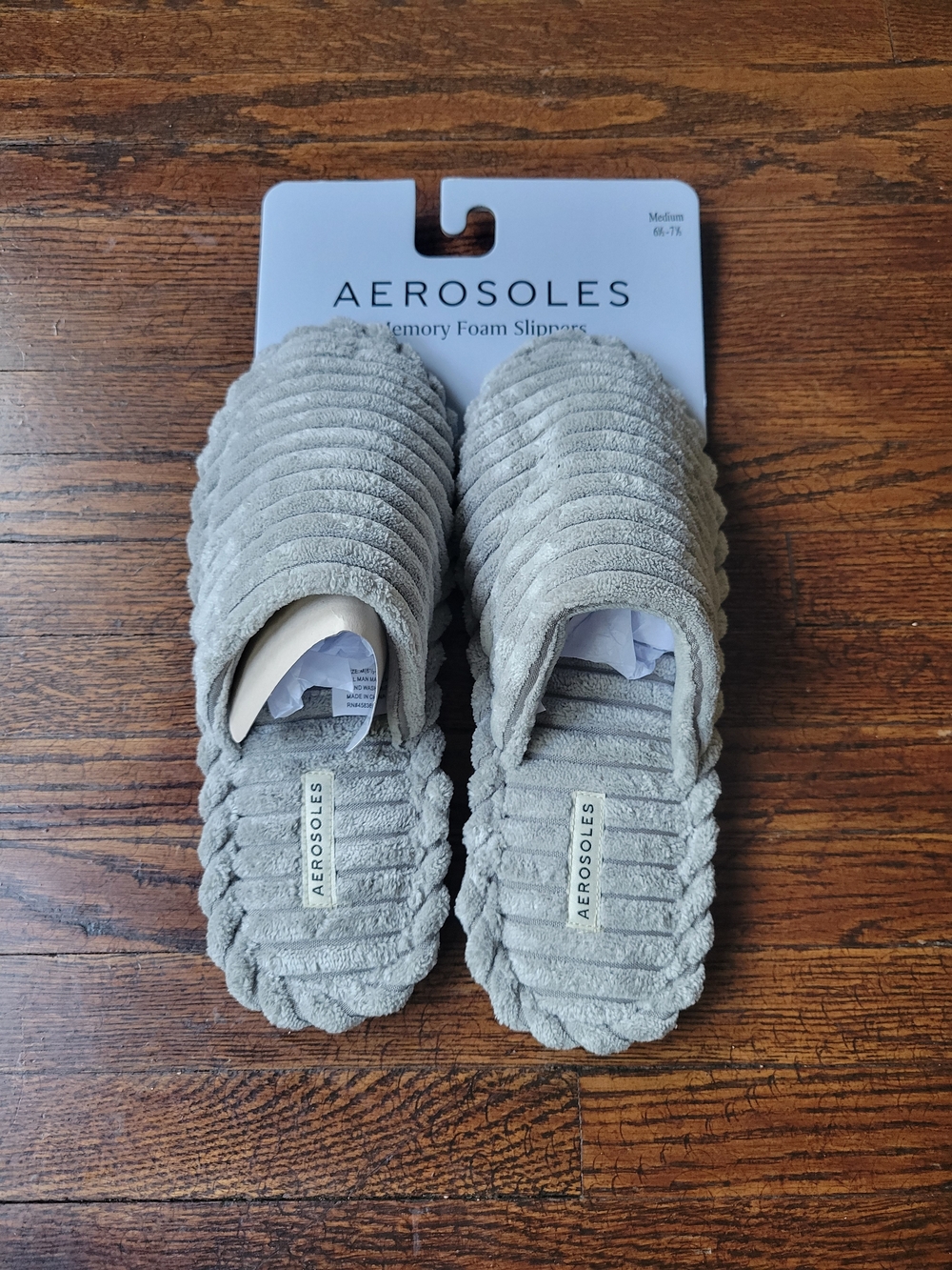 Aerosoles’s Memory Foam Slippers Size Medium 6 1/2 -7 1/2 New Grey Soft Comfy - Picture 5 of 15